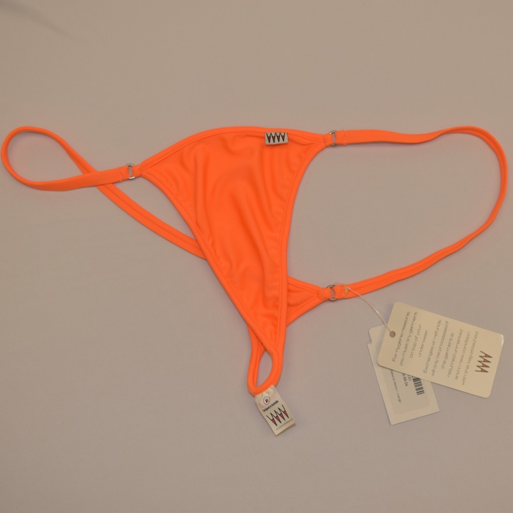 Wicked Weasel Thong Bikini Bottom - Orange XL - New With Tags